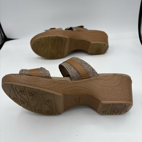 Dansko‎ Shoes Sandals Womens Size 10 EU 41 Jessie Sand Lizard Sand Leather Wedge - Picture 9 of 11